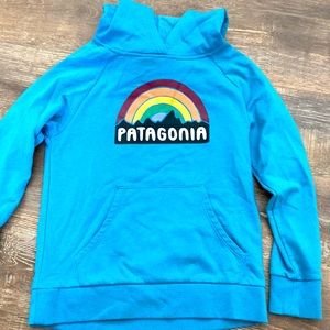 Blue hooded Patagonia pull over size (L)